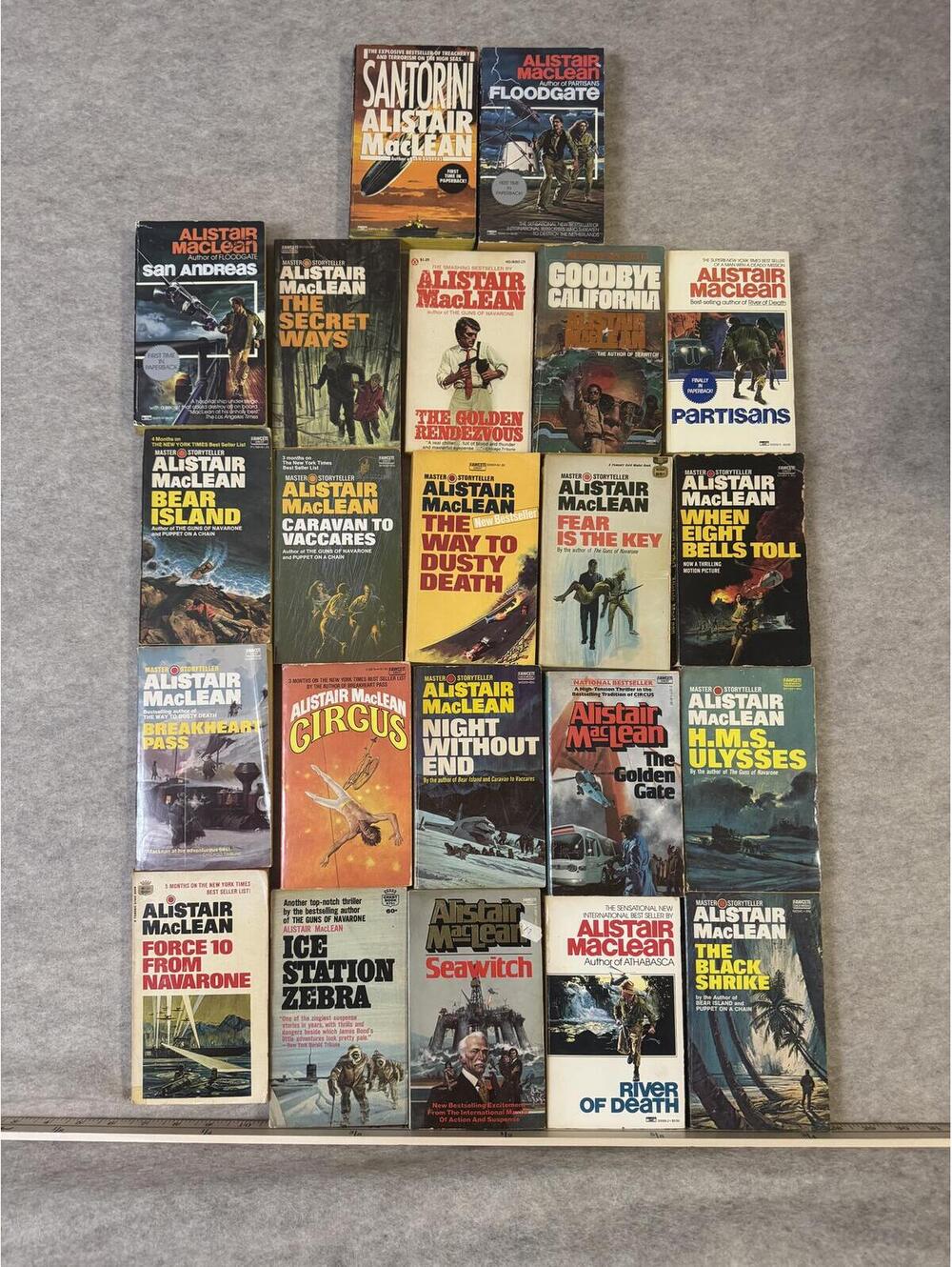 Alistair MacLean 22 Paperback Book Lot - Mixed Vintage Thrillers